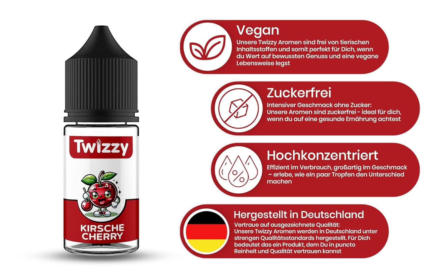 Twizzy, koncentreret kirsebærsmag, 30 ml Aromas Naty Shop