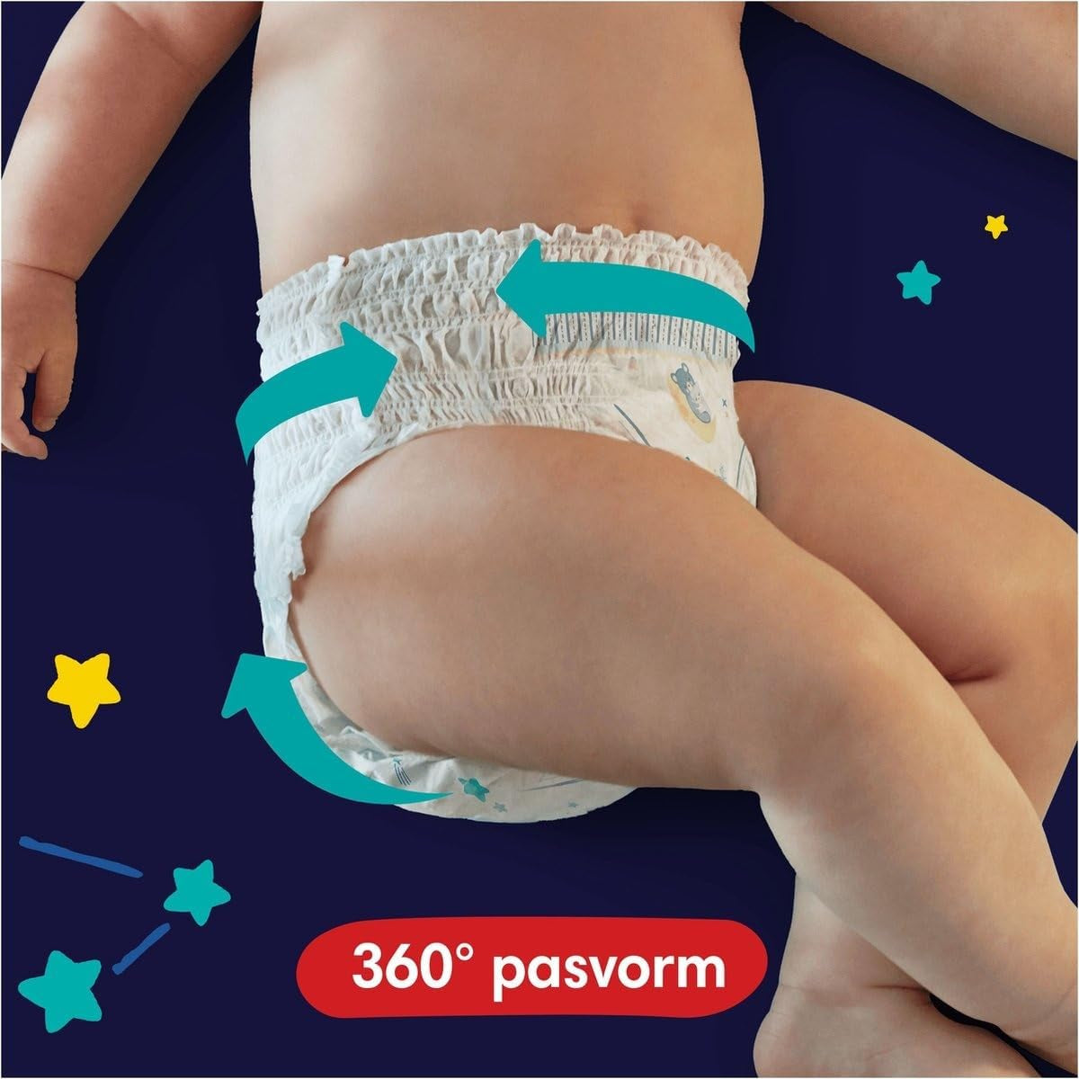 Pampers - Skridsikre babynatter - Størrelse 6 - Lille pakke - 30 stykker - 15+ kg
