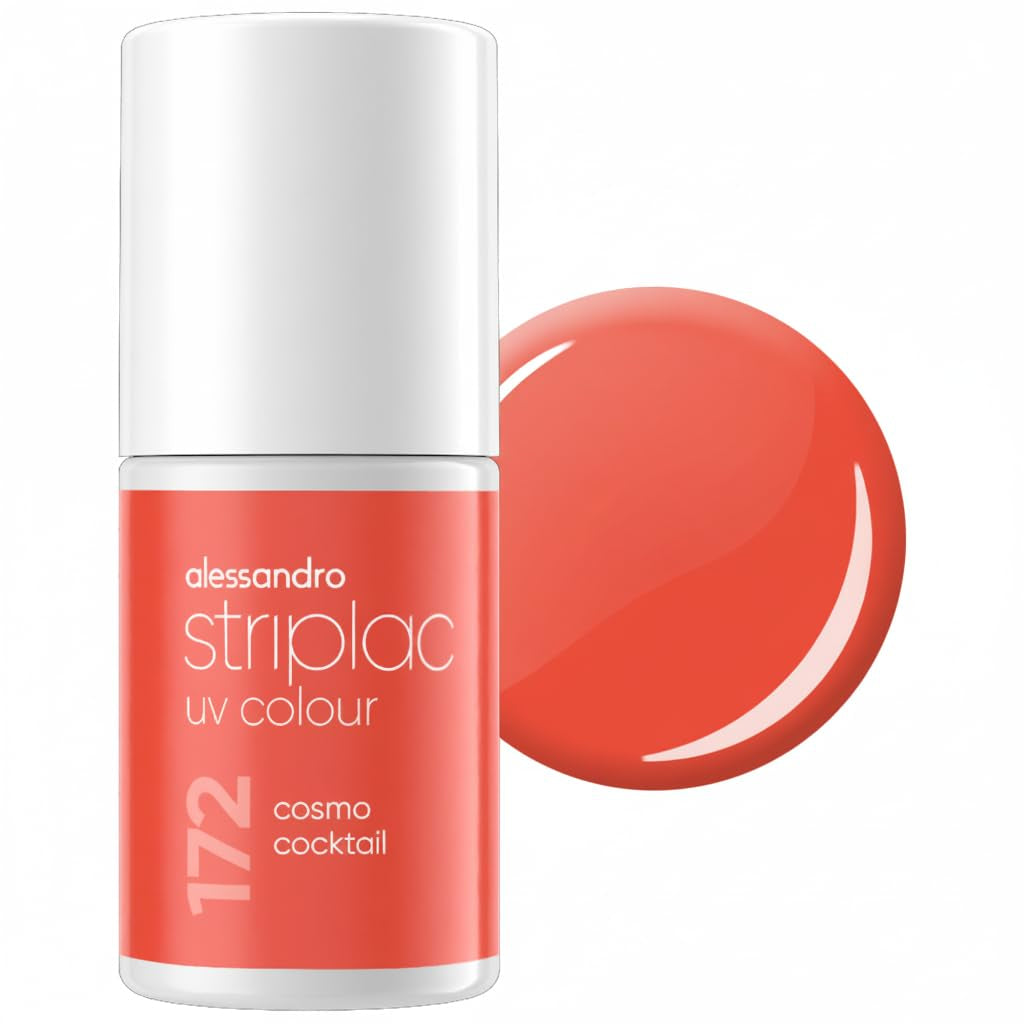 UV-neglelak alessandro Striplac Coral Sunshine – Delikat og langtidsholdbar – Nem fjernelse takket være fjernelsesteknologien – Vegansk og grusomhedsfri – 8 ml