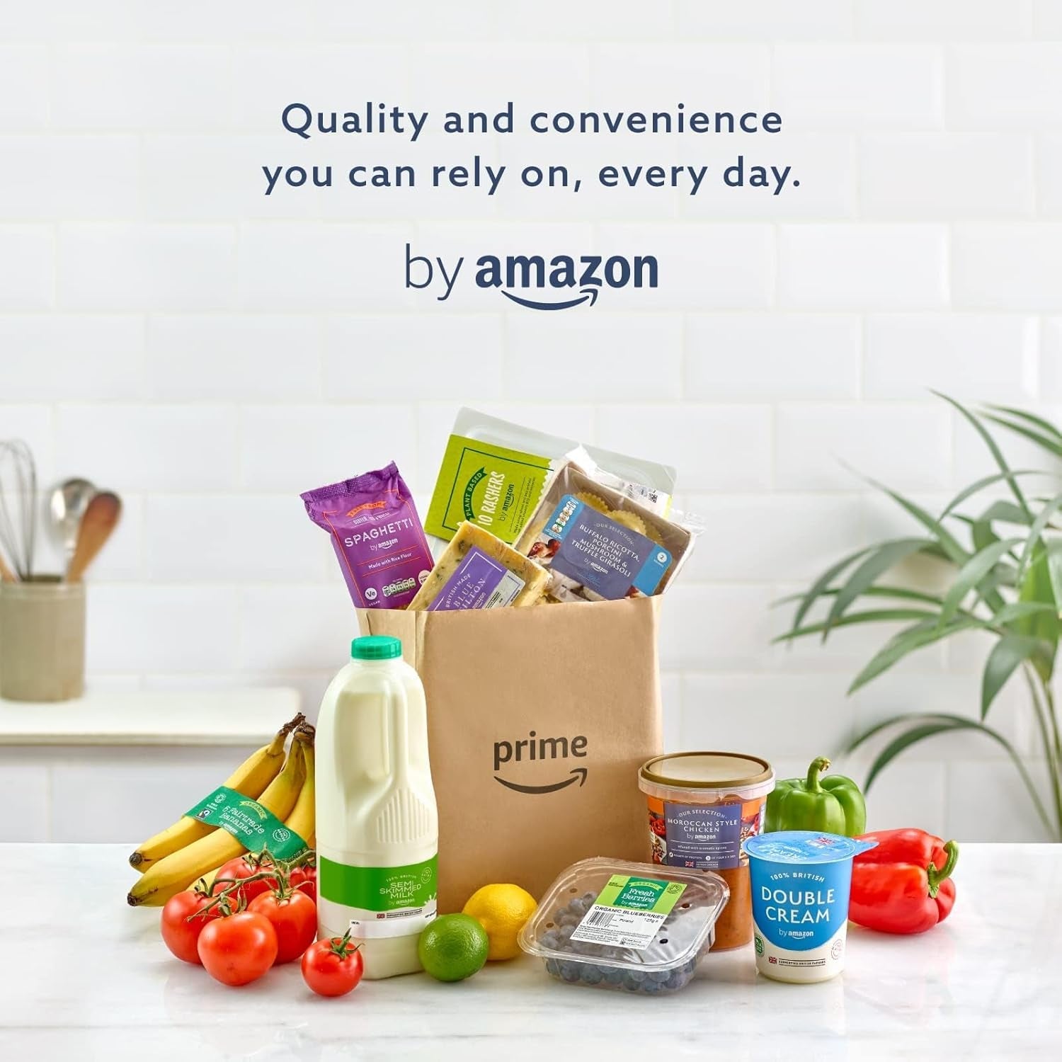 Fusilli din grâu integral de la Amazon, 500g
