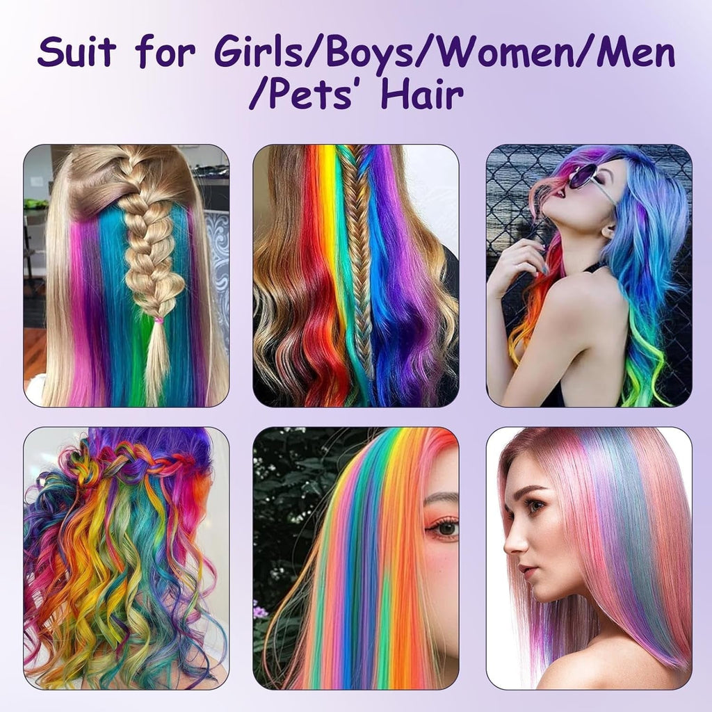 Vopsea de păr temporară 5 culori Ceară de păr colorată Mascara de păr Vopsea de păr temporară Mascara pentru fete și femei Vopsea de păr lavabilă Cretă potrivită pentru zile de naștere Cosplay DIY Halloween Vopsea pentru par Naty Shop