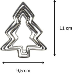 Zenker 44814 Set de 5 forme de biscuiți pentru brad de Crăciun, forme pentru brad de Crăciun, formă de biscuiți, oțel inoxidabil, argintiu, 11 x 9,5 cm
