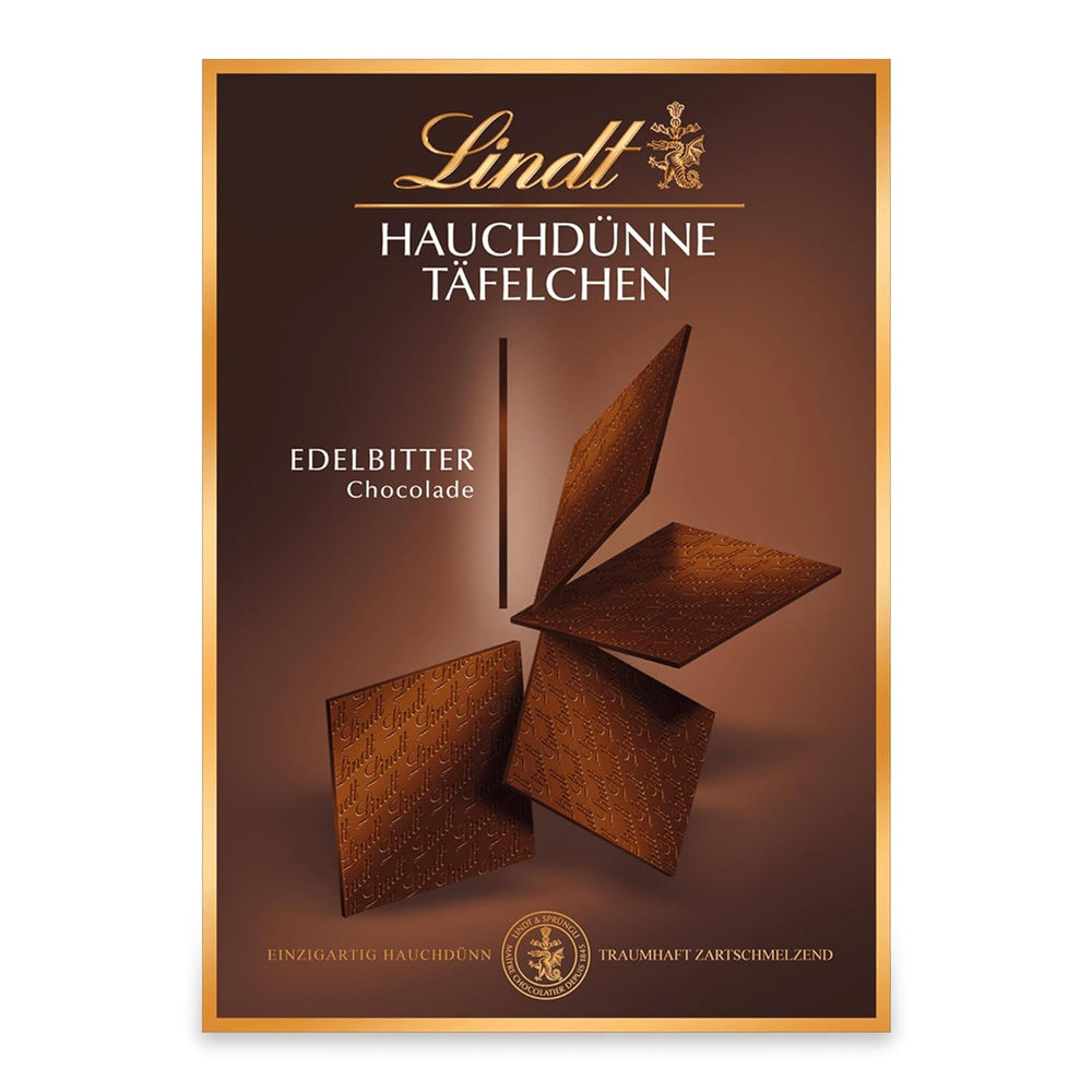 Lindt chokolade ultratynde mørke chokoladebarer | 125 g | Ultratynde barer af den fineste mørk chokolade | Især tynd og fin | Chokoladegave (1 pakke)