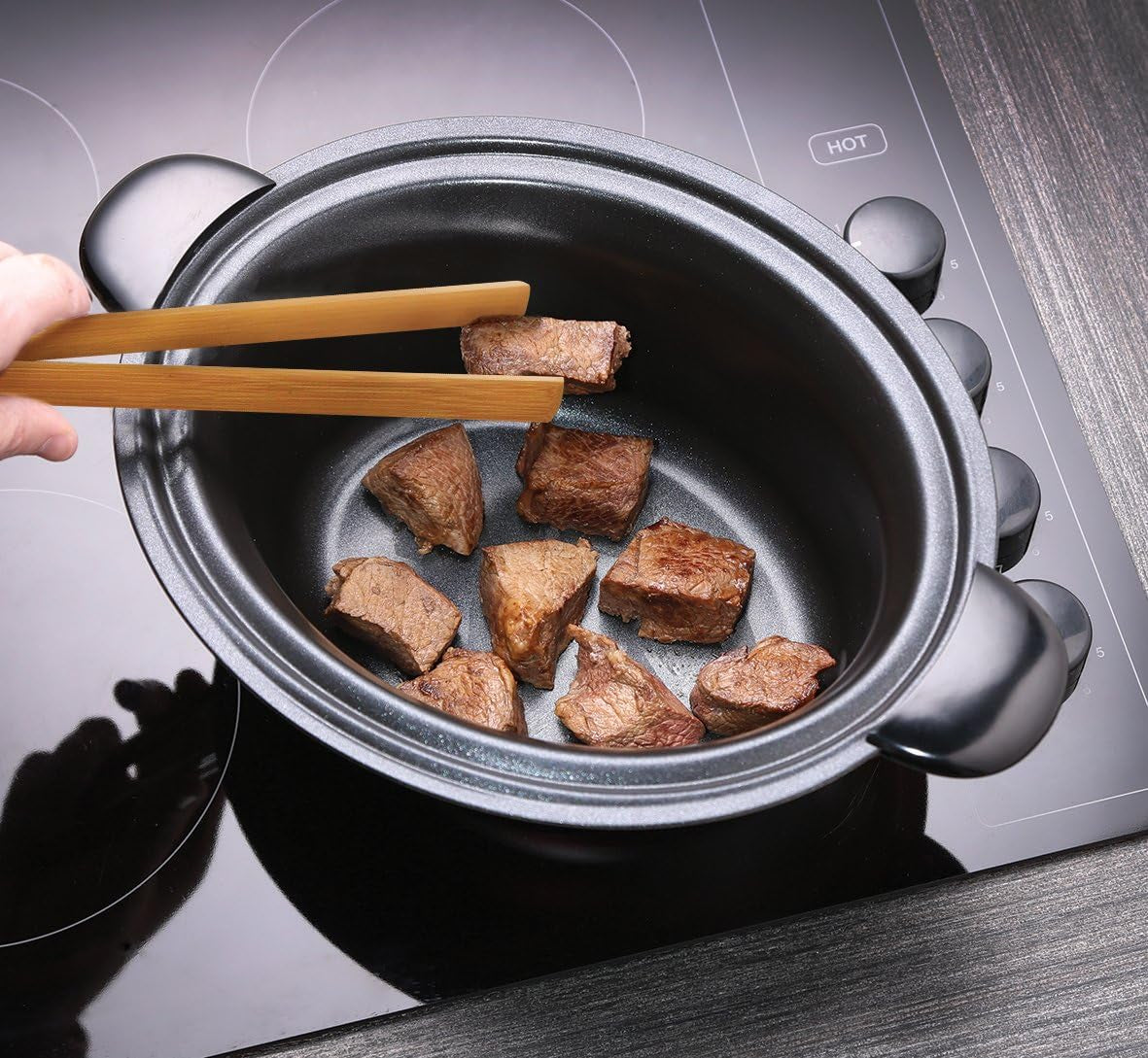 Russell Hobbs Slow Cooker, 3,5 liter non-stick, rustfrit stål, 3 temperaturindstillinger og holde varm funktion, 160W Slow Cooker Naty Shop