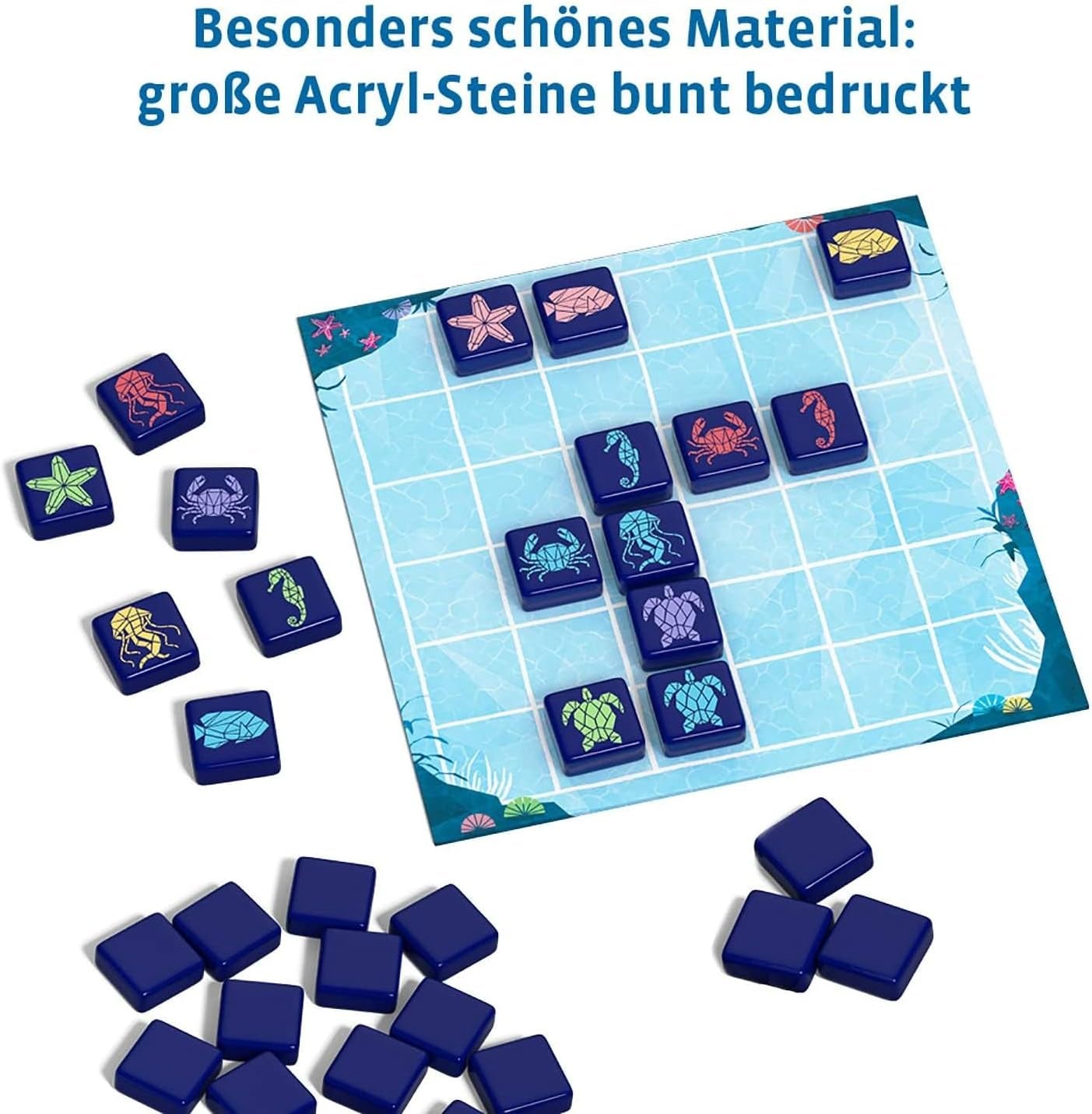 KOSMOS 691554 Aqualin - Swarm Tactics for Two, Two Player Game, Brætspil for præcis 2 spillere i alderen 10+, Strategispil