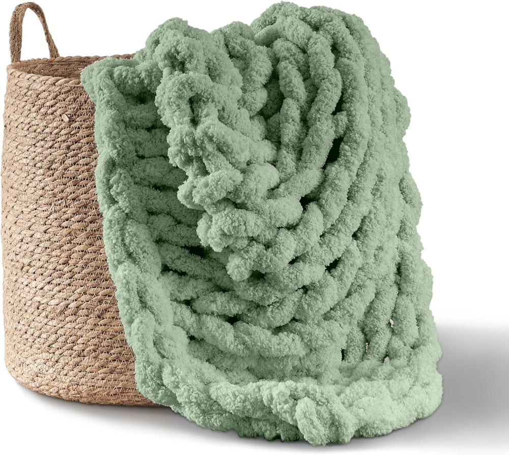 Chunky strikket tæppe, plaid, 100% håndstrikket med jumbo chenille garn (127 X 152,4 Cm, lilla grå) Senge og tæpper Adyrescia Greetings 50 "X60"