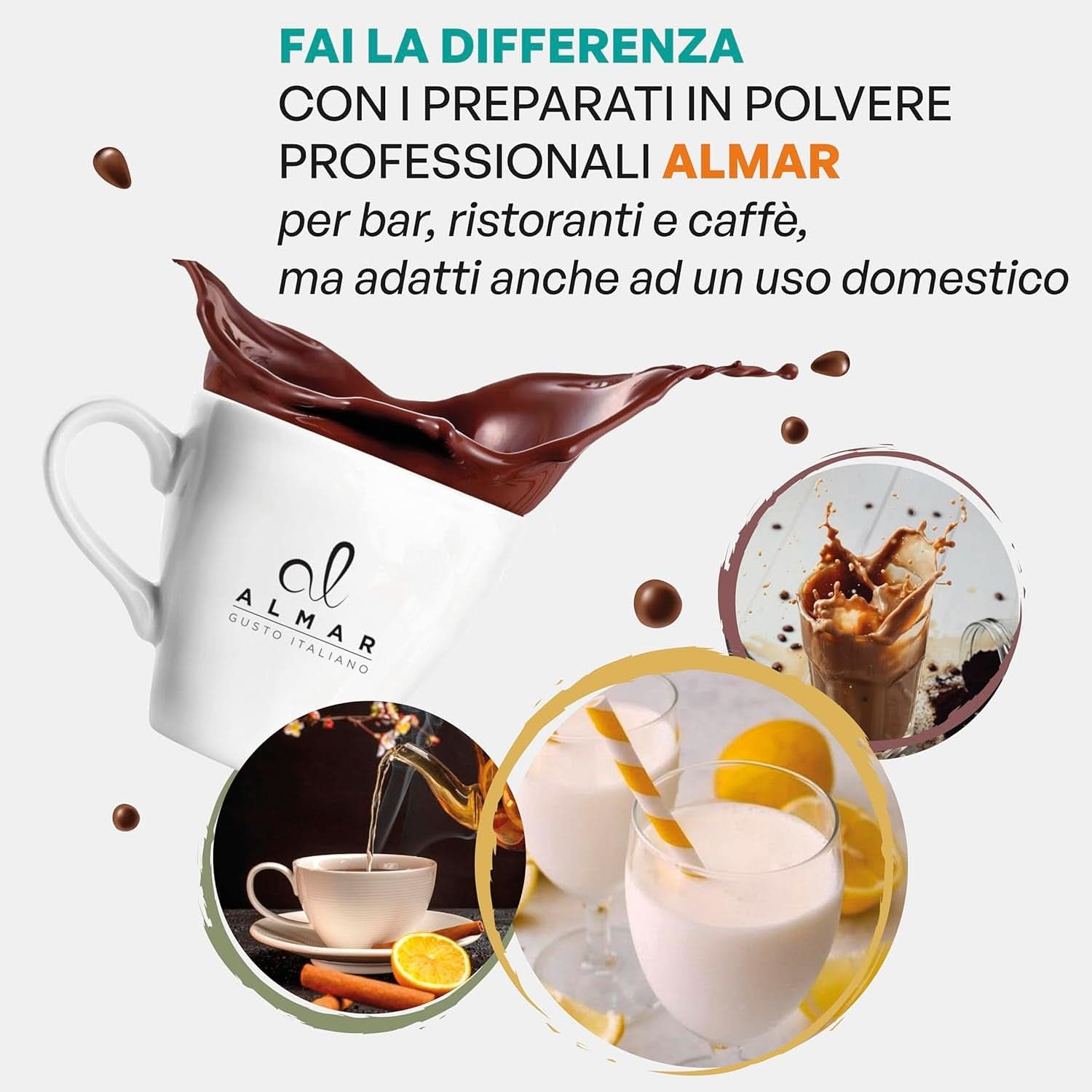 Italiensk varm chokolade Cortina CLASSIC smag - (15 X 30 g) Enkel portion, kuvert, 450 g kakao og varm chokolade Naty Shop