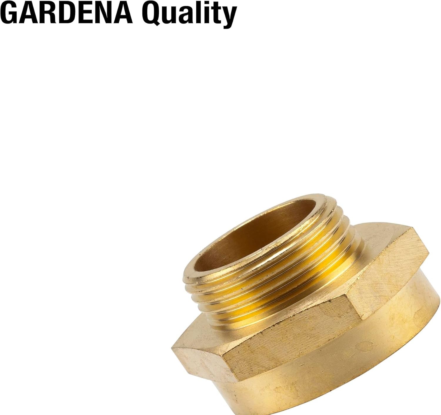 Niplu filetat reducător din alamă Gardena: Conector din alamă pentru reducție filetată, de exemplu, pentru pompe, filet exterior de 33,3 mm (G 1 inch) / filet interior de 42 mm (G 1 1/4 inch) (7266-20)