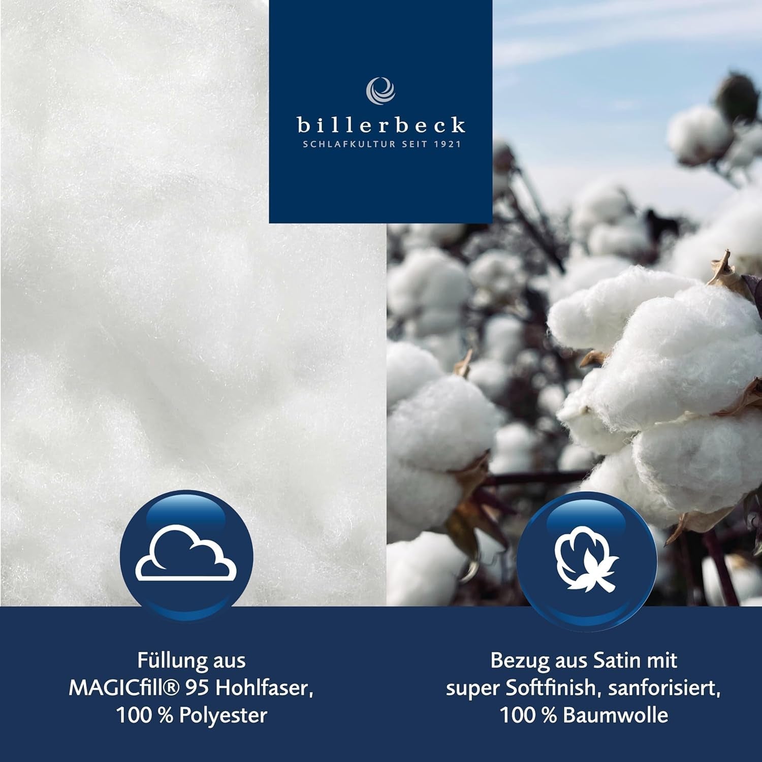 Plapuma Billerbeck E22 Wash-Star UNO - plapuma all-season - 135 X 200 cm - plapuma din fibre - Magicfill® - fibre goale, 100% poliester - cu Eco Wash-Egg Plapumi si pilote Naty Shop