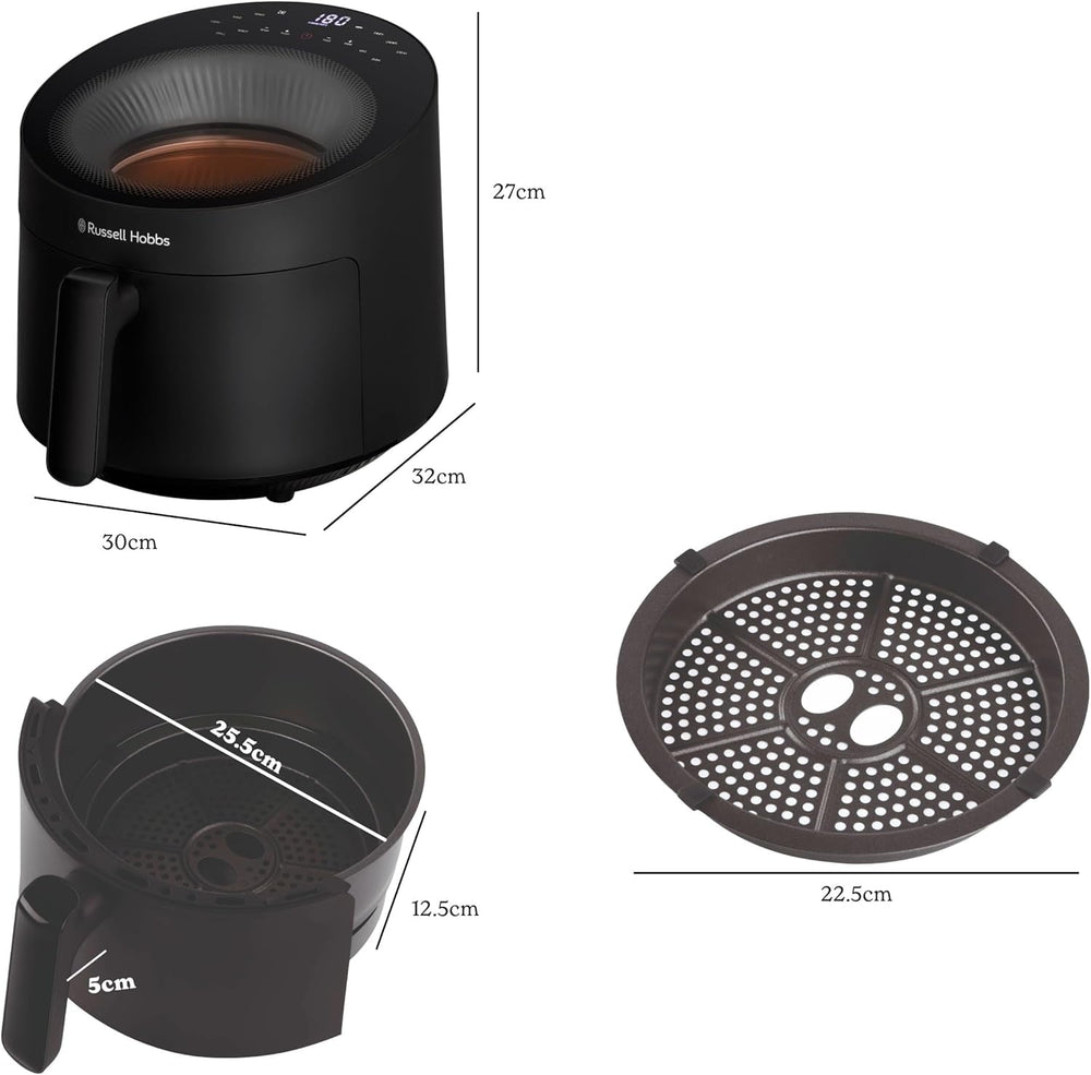 Russell Hobbs Airfryer, 5 liter, 10 programmer, visningsvindue Naty Shop Appliances