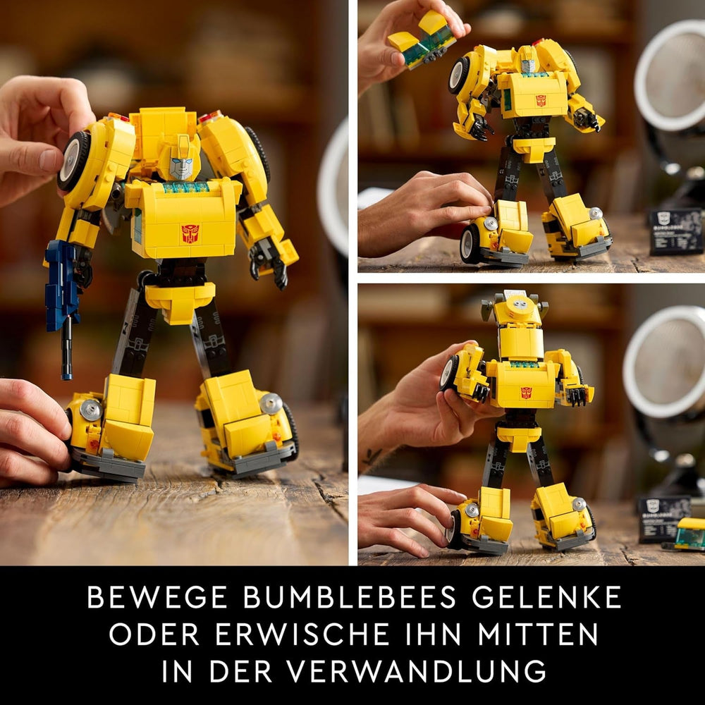LEGO Icons Transformers Bumblebee, voksen samleobjekt robot actionfigur, filmbyggesæt til science fiction fans, kan forvandles til en bil, eventyrlegetøj 10338 byggesæt Besuche den LEGO-Store