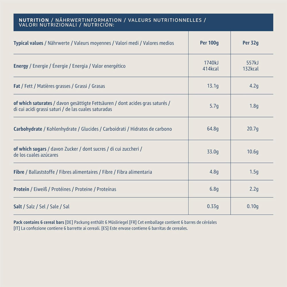 Müslibar med chokolade og rosiner fra Amazon, 192g