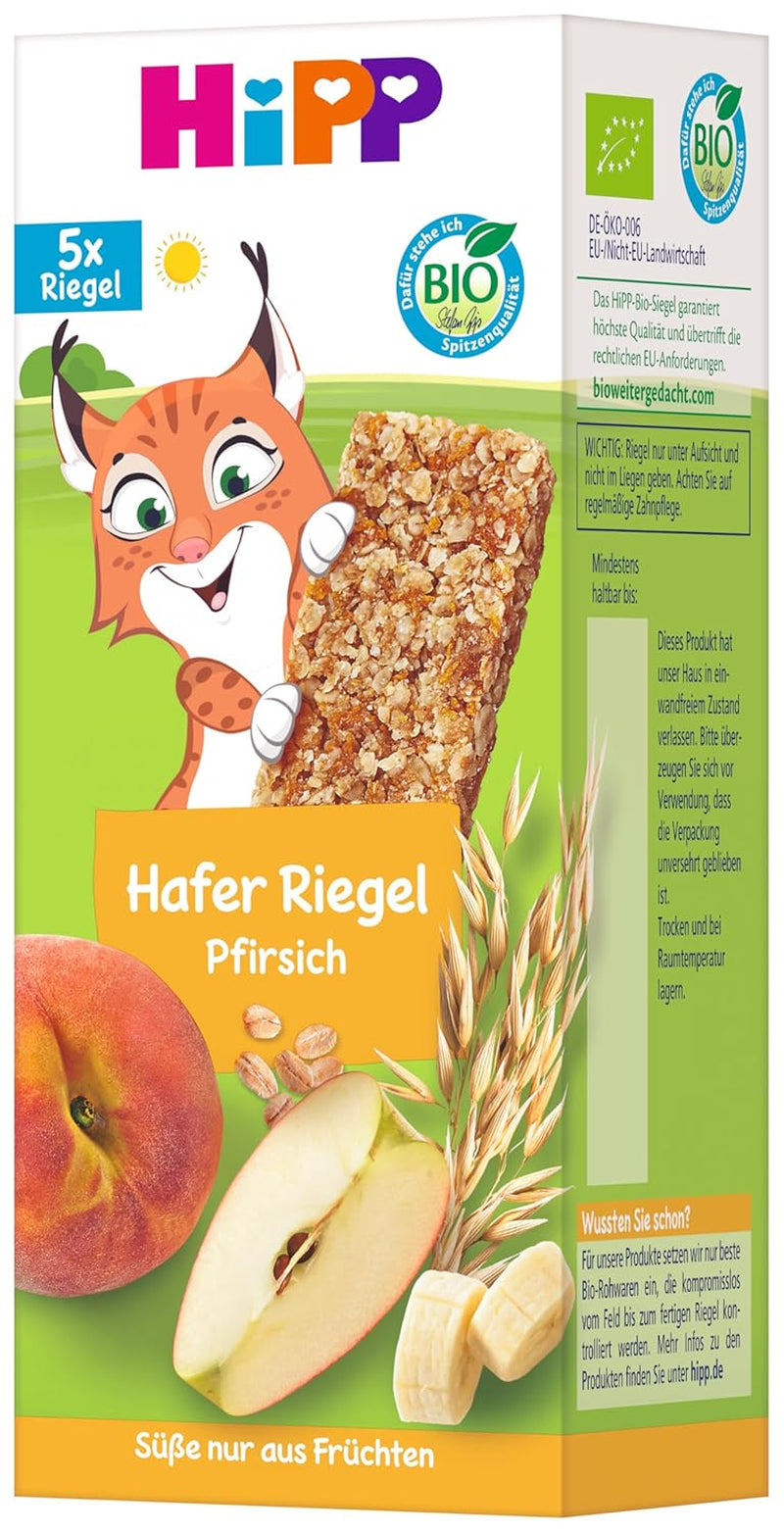 HiPP Lynx havrestænger med ferskner, fra 1 år, 8 x (5x20g)