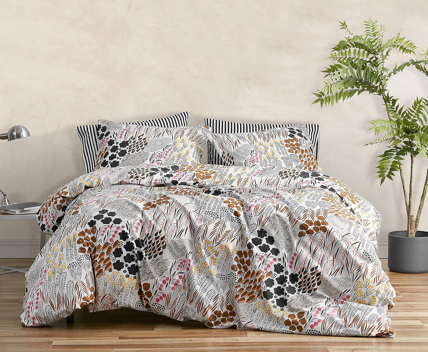 MARIMEKKO Queen Sengesæt, Bomuld Percale Sengetøj med matchende pudebetræk, Husindretning året rundt (Pieni Letto, Multicolor, Queen Size Seng) Dyner og dyner Naty Shop Regina