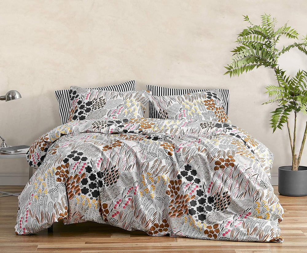 MARIMEKKO Queen Sengesæt, Bomuld Percale Sengetøj med matchende pudebetræk, Husindretning året rundt (Pieni Letto, Multicolor, Queen Size Seng) Dyner og dyner Naty Shop Regina