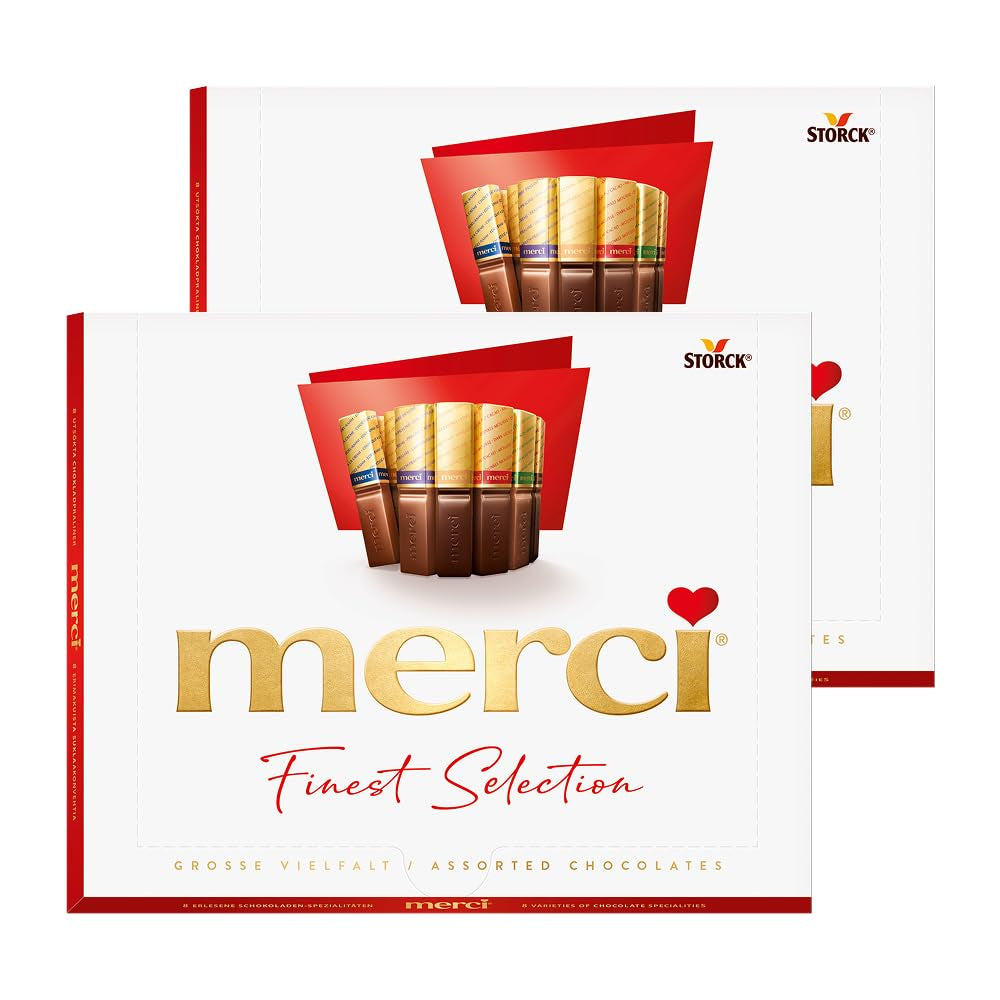 merci Finest Selection Mousse au Chocolat Variety – 1 x 210 g – Specialiteter Udsøgt chokolademousse – Fyldte og ufyldte praliner