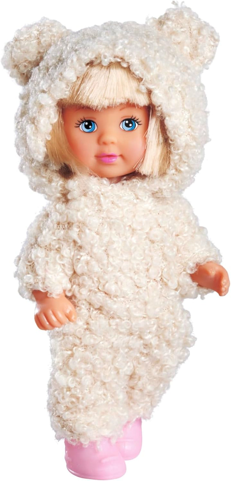 Simba Evi Love Cute Teddy, Spielpuppe i süßem Teddy Onesie, 12 cm, ab 3 år