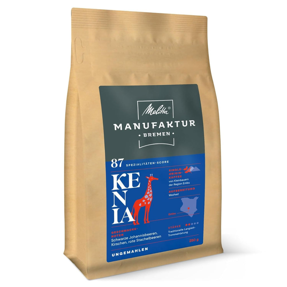 Melitta Manufaktur-Kaffee Guatemala honning, specialkaffe, 250 g, hele kaffebønner, umalet, enkelt oprindelseskaffe, delikat tromleristet, ristet i Tyskland, styrke 3 Naty Shop Coffee 250 gram Kenya hel bønne