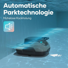 AIPER Scuba SE poolrobot, ledningsfri poolrens med batteri, 90 minutters rengøringstid, automatisk rengøring med selvparkeringsfunktion, letvægtspoolrens, ideel til pools med flad bund