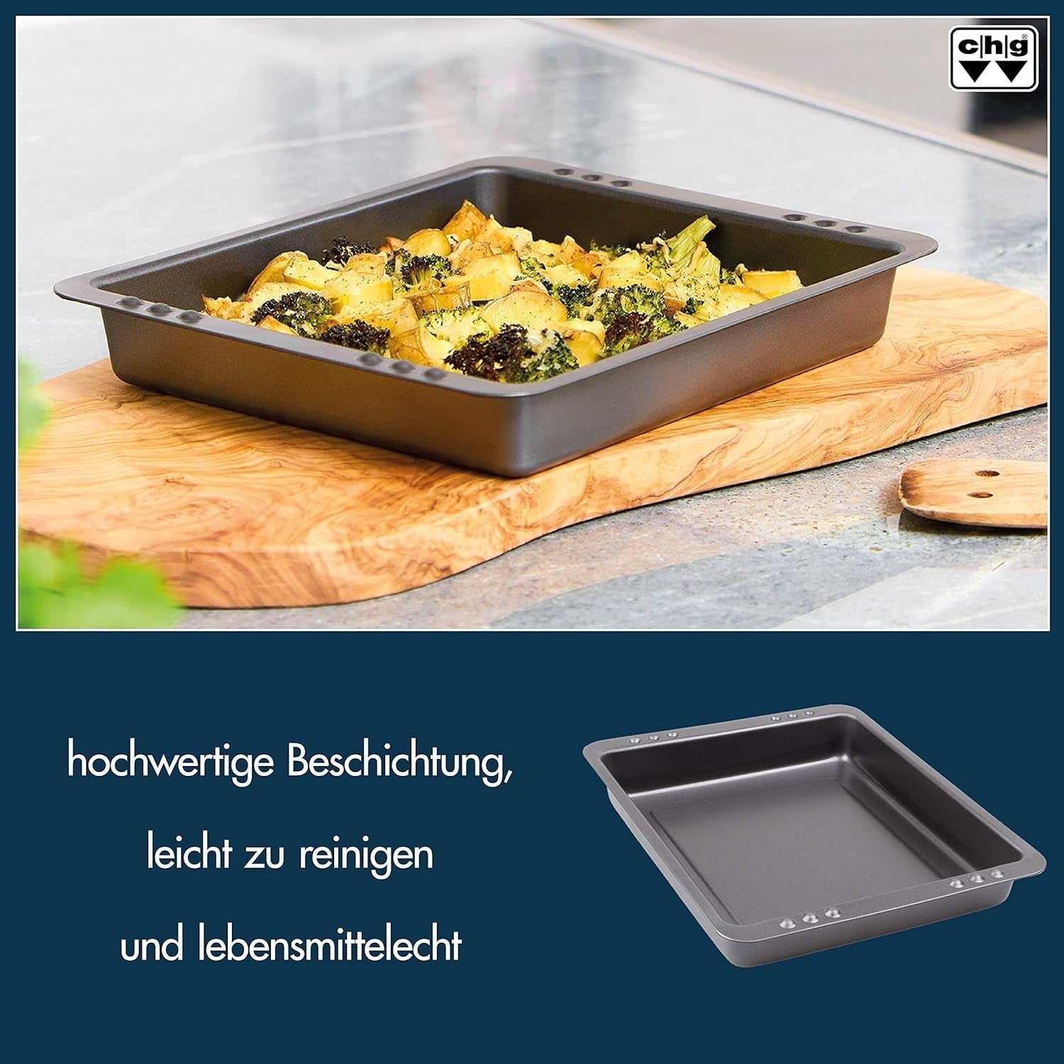 Chg Backform, ILAG Special 2-Schicht Antihaftbeschichtung, Sonstige, Jewells Ca. 28,5 X 23 X 4 cm, 9878-41, Jewells Ca. 28,5 X 23,0 X 4,0 Cm Bageforme og plader Naty Shop