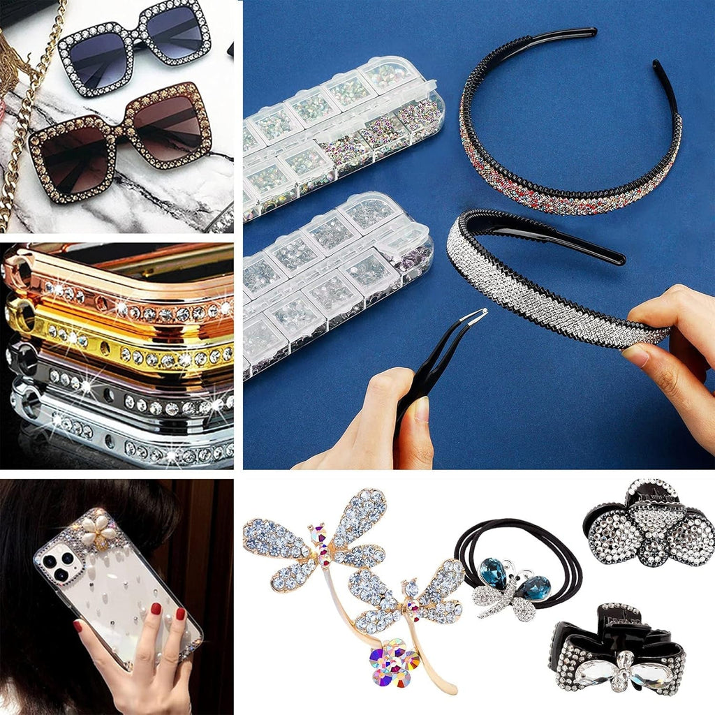 ANGNYA 4000 Stück Strasssteine Nägel Nail Art Strasssteine Dekorationen Nagelsteine Für Nail Art Zubehör Und Klare Kristall Strasssteine Handwerk Mit Pick up Pinzette Und Strass Picker Dotting Pen…