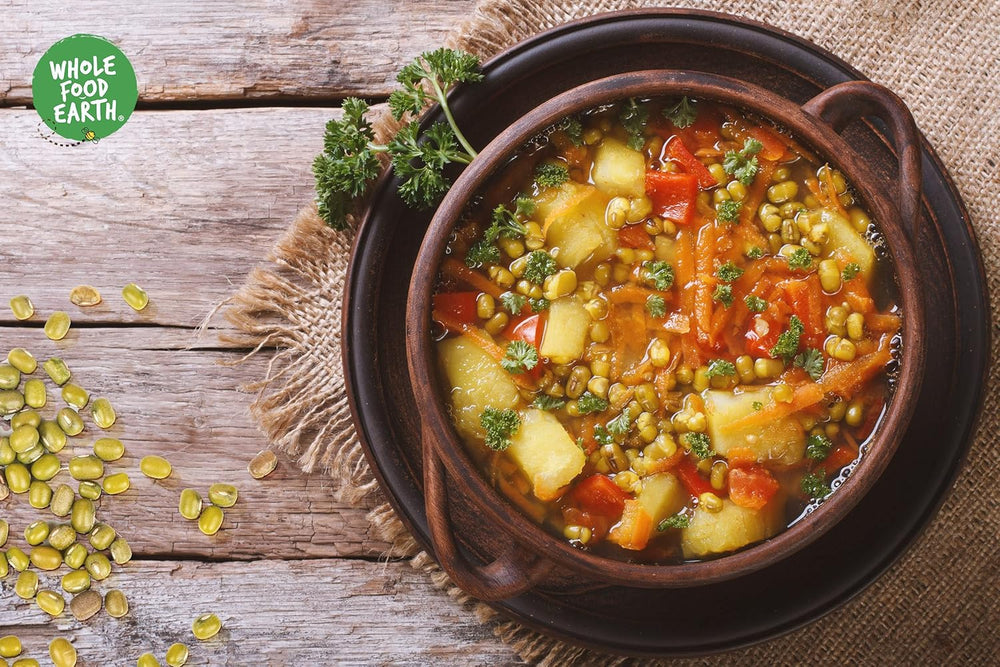 Wholefood Earth Økologiske Mungbønner 2kg | Ikke-GMO | Vegansk | Rig på fibre | Rig på protein | Certificeret økologisk