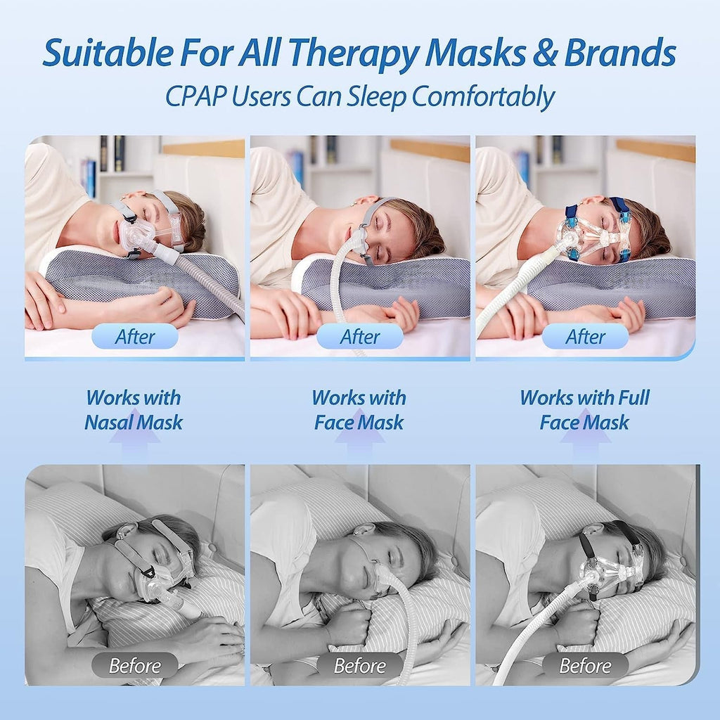 CPAP Memory Foam Cushion pentru toate măștile Cpap, pernă ergonomică pentru dormitorii laterali cu caneluri pentru măști Cpap și zonă de sprijin, reduce scurgerile de aer și presiunea măștii Perne ortopedice cervicale Naty Shop