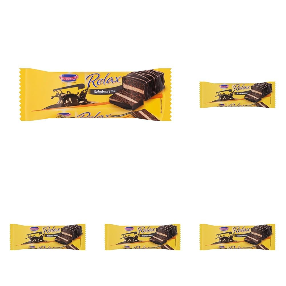 KuchenMeister Relax Kakaokagebar 32g | Chokolade svampekage | Delikat fyld med kakaocreme | Mørk Chokolade Crunchy | Perfekt snack mellem måltiderne | 1 x bar 32g