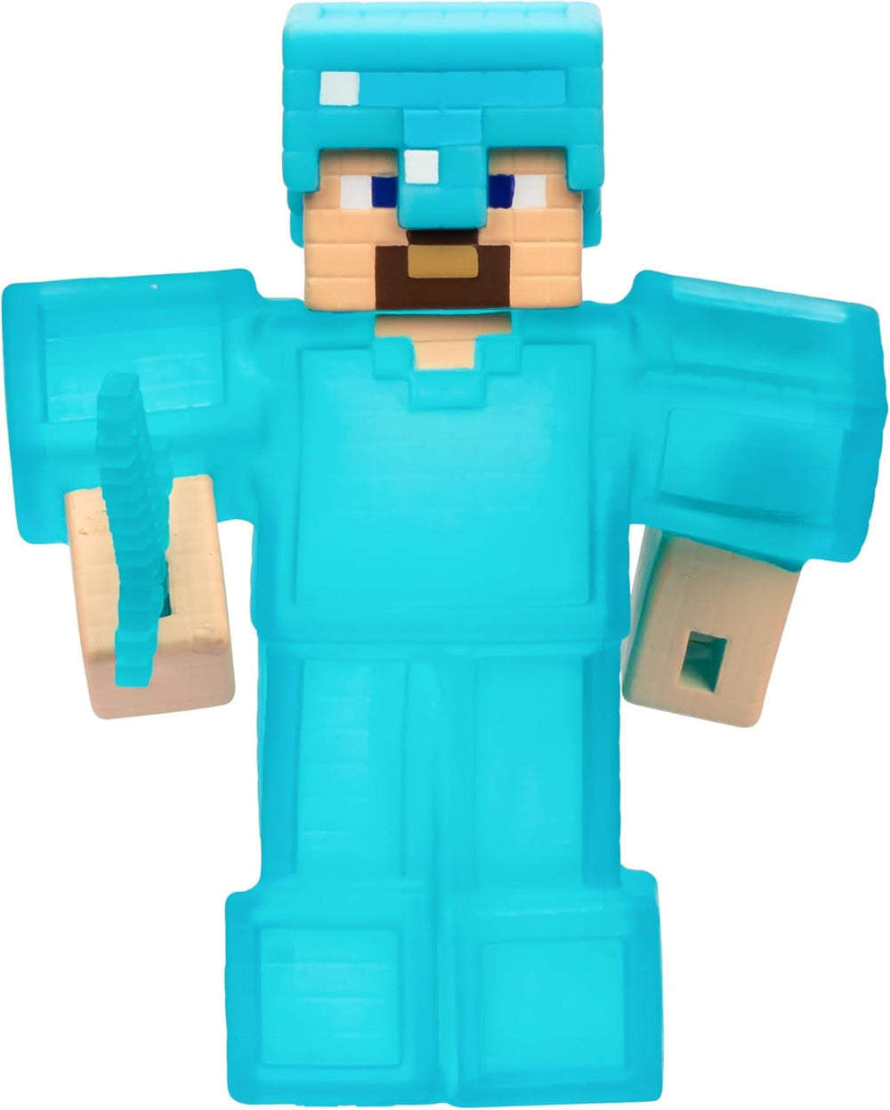 Heroes of Goo Jit Zu - figură Minecraft extensibilă - Steve cu armură și sabie de diamant, umplutură Goo super elastică cu element de diamant ascuns în interior, extensibilă până la trei ori dimensiunea Action figures Naty Shop Steve