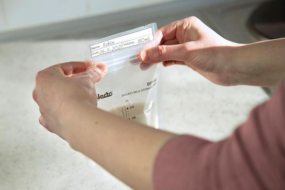 BF100 Opbevaringspose til modermælk - Taske til modermælk - kapacitet 220 Ml - 100 stk - Gennemsigtig mad og ammetilbehør Bebe Naty Shop