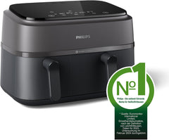 Philips Airfryer Dual Basket 3000 Series, 9L, 2 kurve, 2 fade klar på samme tid, Rapidair-teknologi plus varmluft Hvidevarer Naty Shop