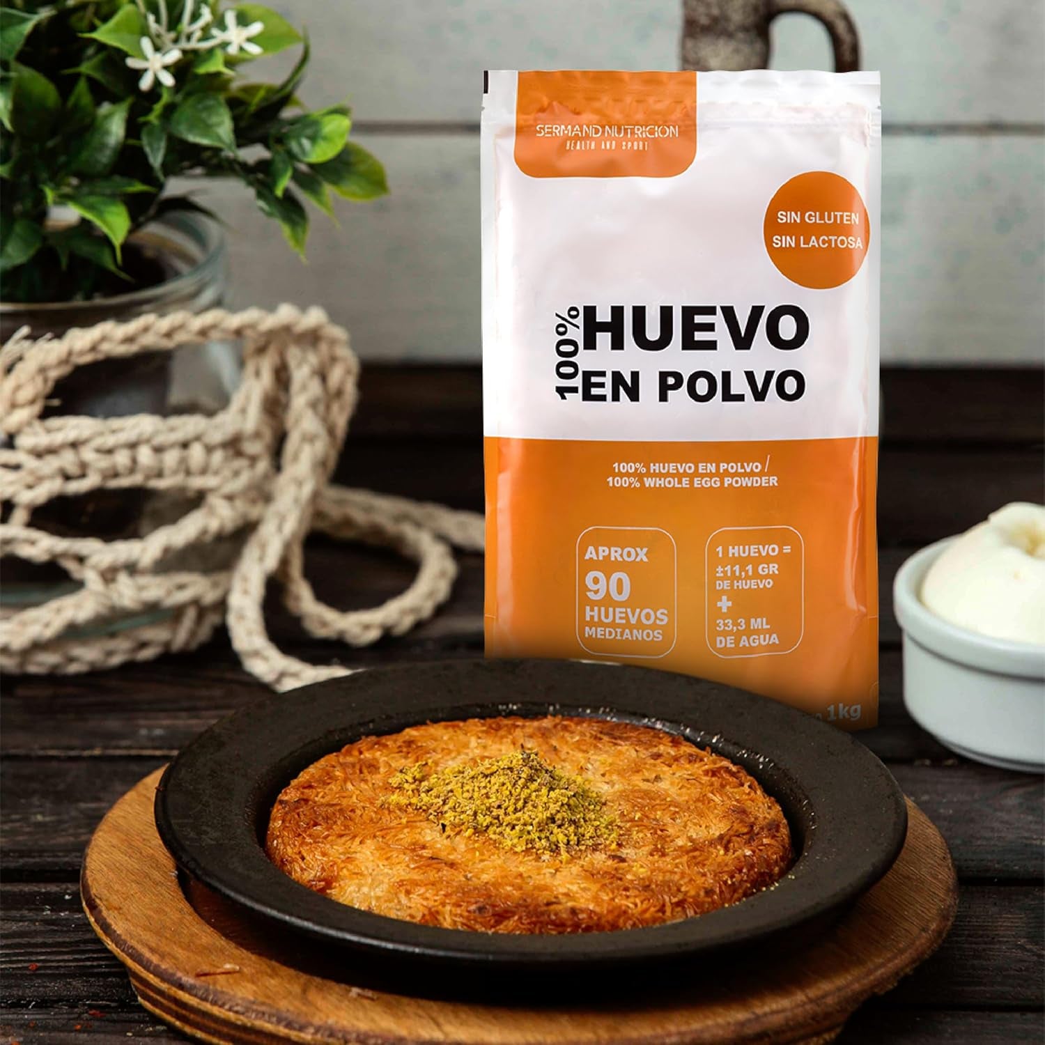 Eipulver aus Freilandeiern (1kg) | Pasteurisiertes Vollei Pulver | Ohne Zusatztoffe | Glutenfri & laktosefri | Vakuumverpackung i Zip-Beutel