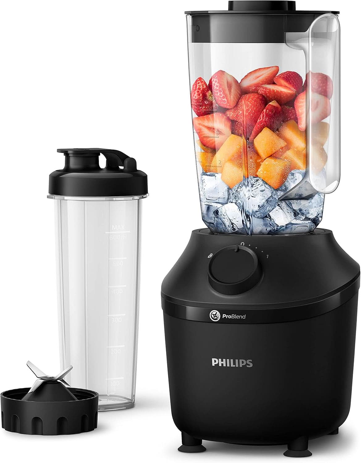 Philips Standmixer Og Smoothie Maker – 600W, 2-Liter-Becher, Homeid-App, 2 Geschwindigkeitsstufen + Impulsfunktion, Problend, Ice-Crush-Funktion (HR2291/41) Køkken Naty Shop 450 Watt