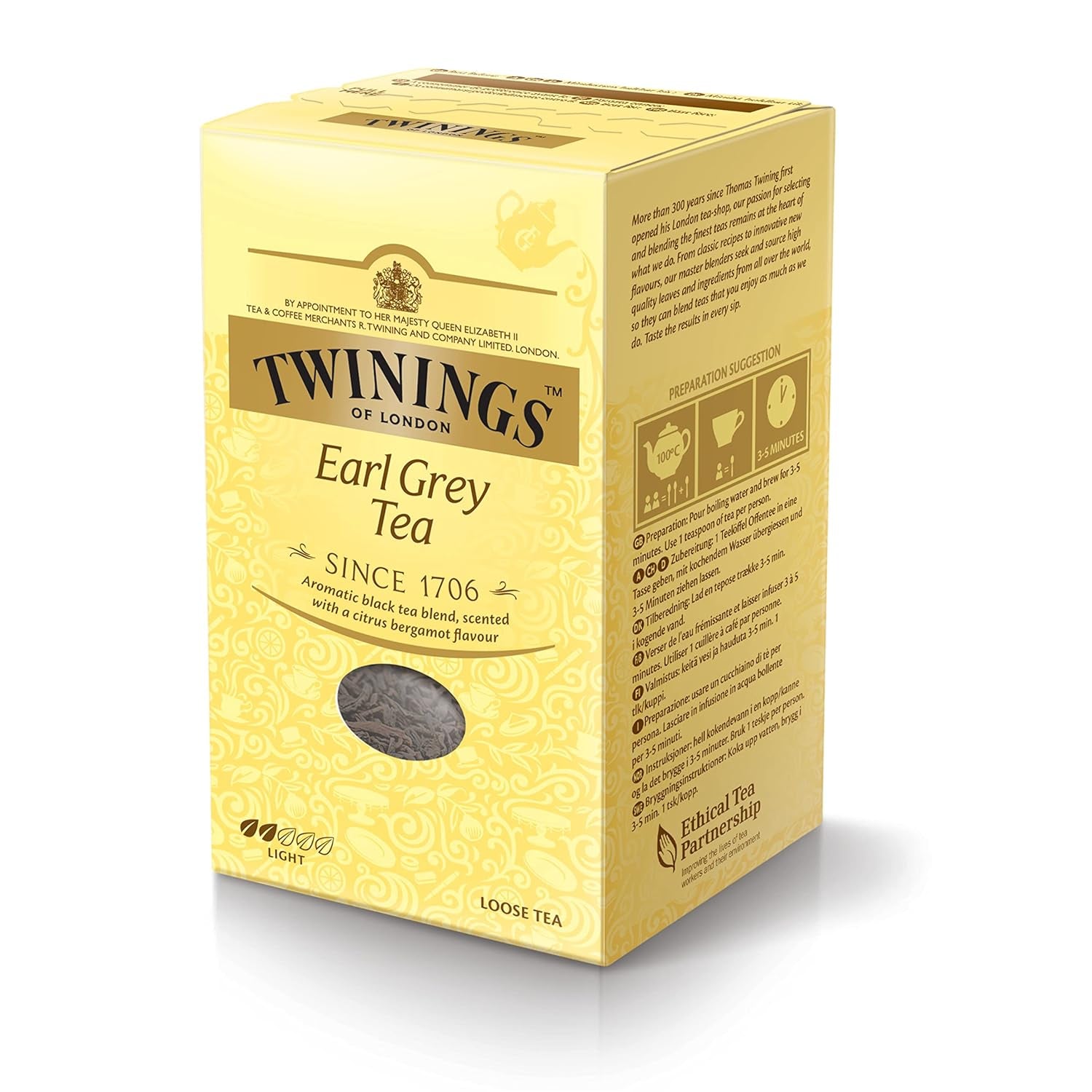 Twinings Earl Grey - Ceai negru în pliculețe, rafinat cu aromă de bergamotă - Ceai negru răcoritor din China, 25 pliculețe (50 g) (pachet cu 4)
