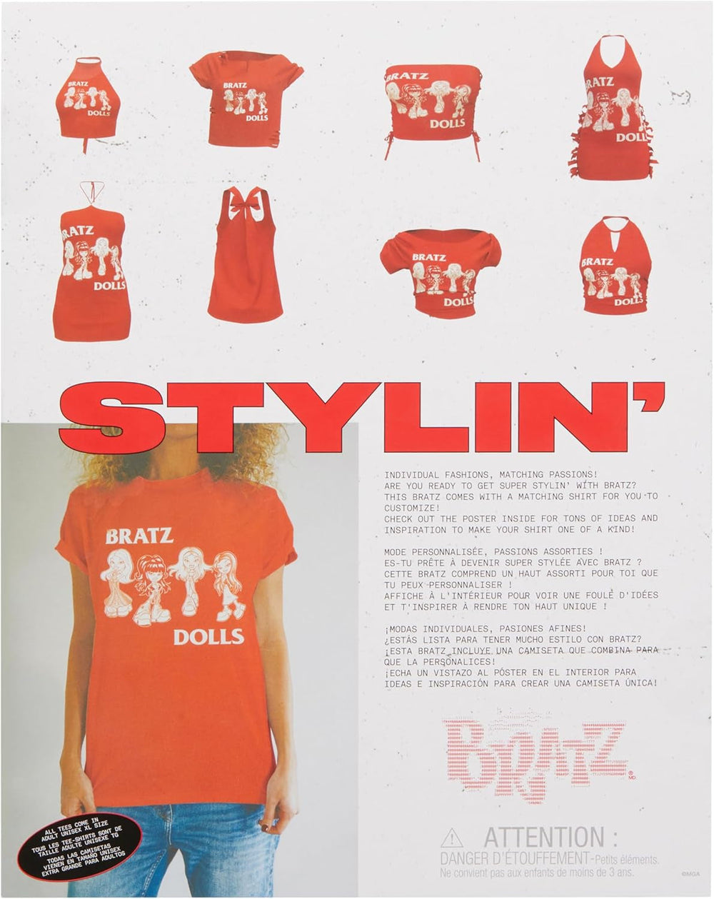 Bratz Stylin' Jade - Modepuppe mit T-Shirt um Gestalten für Dich, Inklusive Accessoires, Niedliches Spielzeug für Mädchen