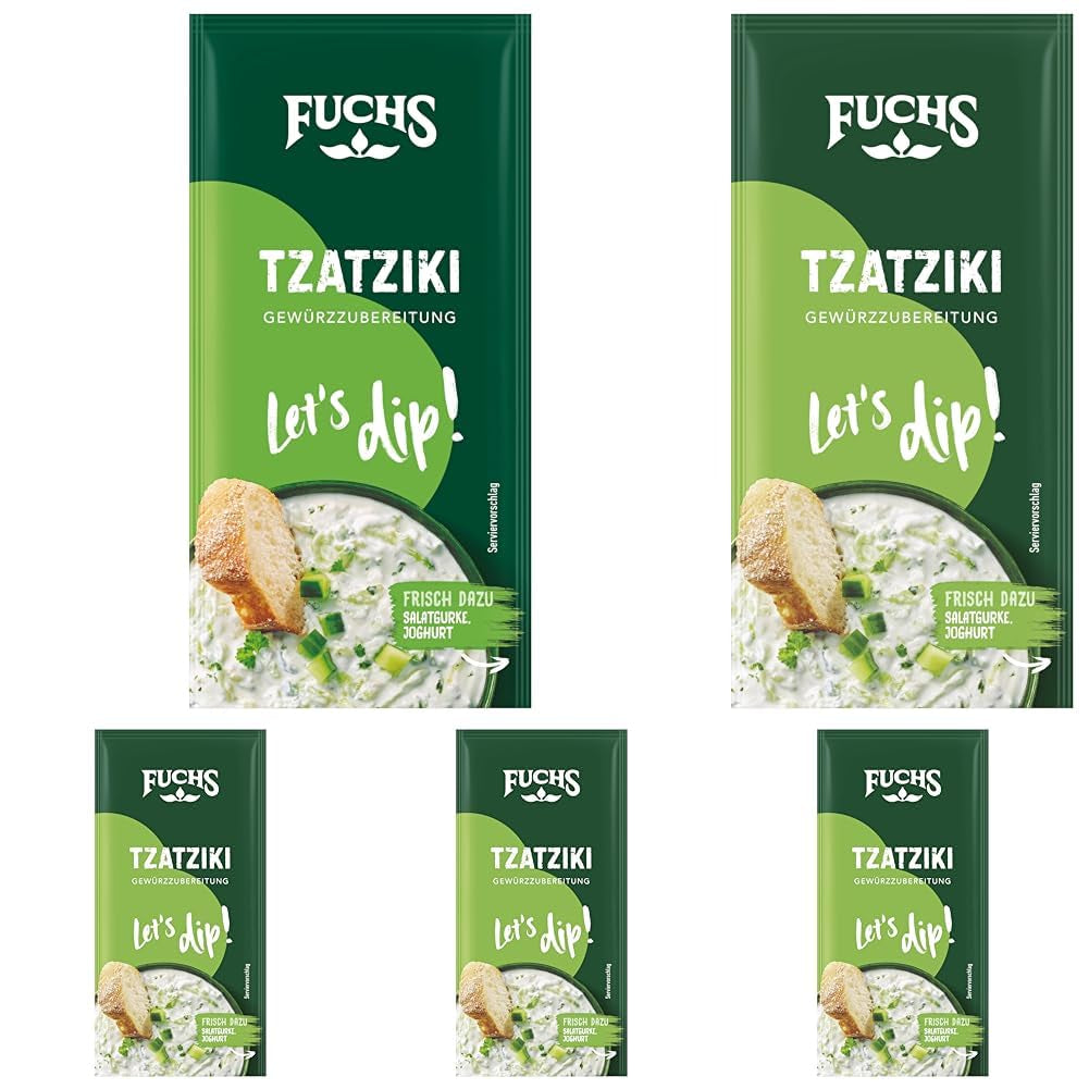 Fuchs Gewürze - Lad os dyppe! Tzatziki Gewürzzubereitung, Gewürz für die Zubereitung von griechischem Tzatziki, 10 g i posen
