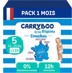 - Størrelse 5 bleer (12-25 kg) - sunde og meget absorberende - 12 timers lækagebeskyttelse - ingen uønskede stoffer - fremstillet i Frankrig - overkommelig pris - 120 engangsbleer