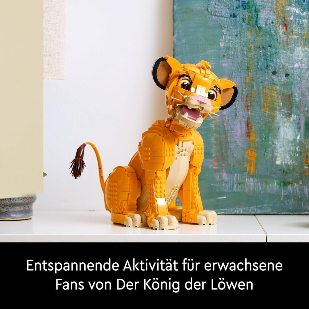 Lego Ç€ Disney Simba, den unge løvernes konge, byggelegetøj til samling med kreative dyrefigurer, afslappende aktivitet for voksne, gaveide til kvinder 43247 Byggesæt Besuche den LEGO-Store
