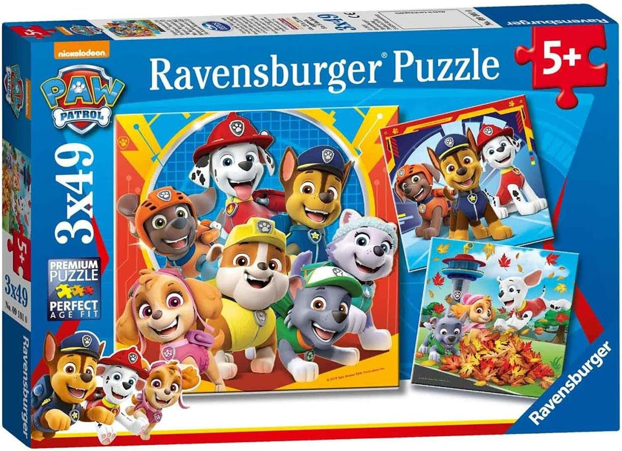 Ravensburger puslespil til børn 3X49 brikker - Paw Patrol - Paw Patrol Puslespil Naty Shop Single