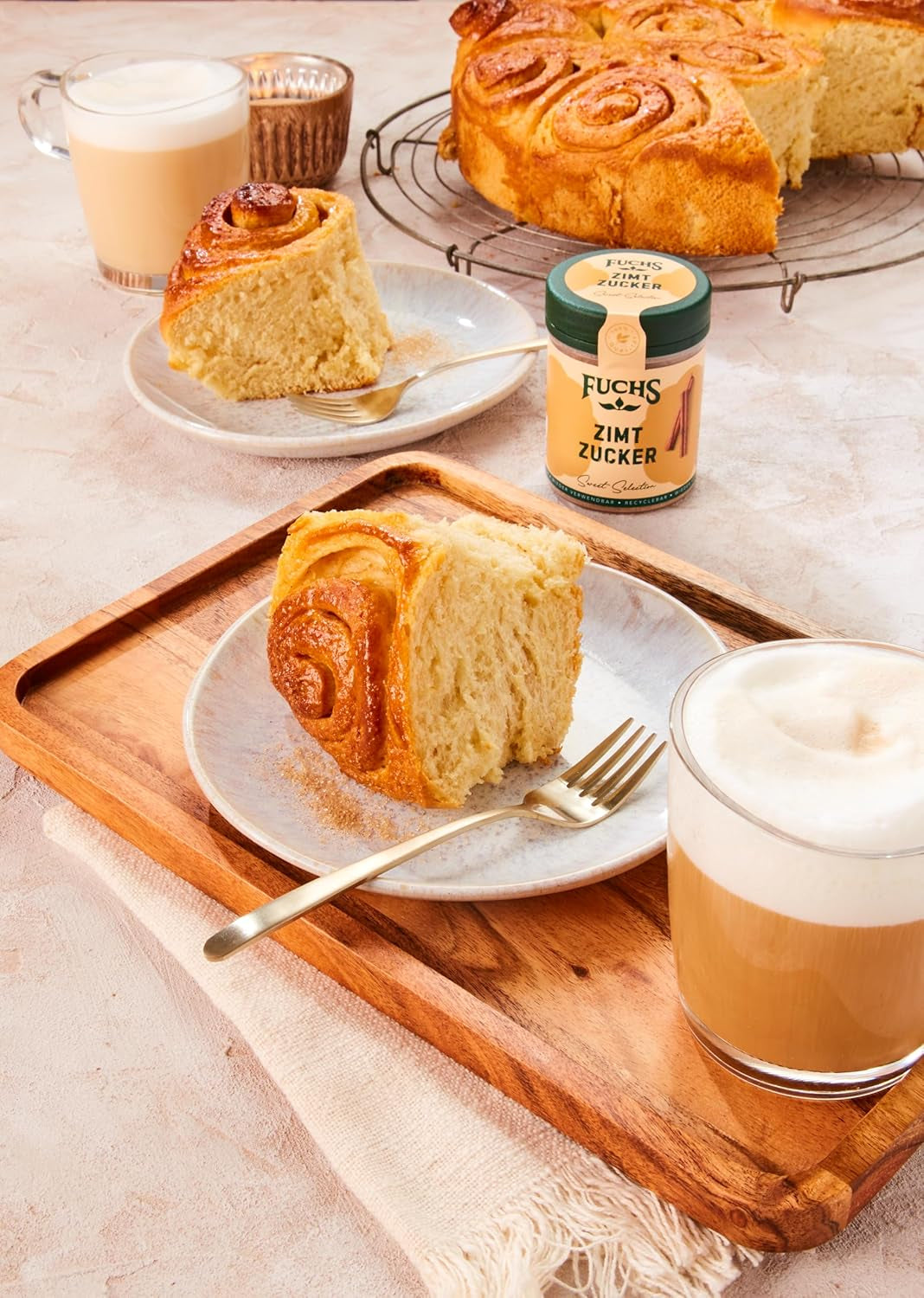 Fuchs Gewürze - Zimt Zucker - Klassisches Gewürz für Milchreis, Pfannkuchen oder Wafeln - aus natürliche Ingrediens - 100 g i wiederverwendbarer, genbrugsbarer Dosis