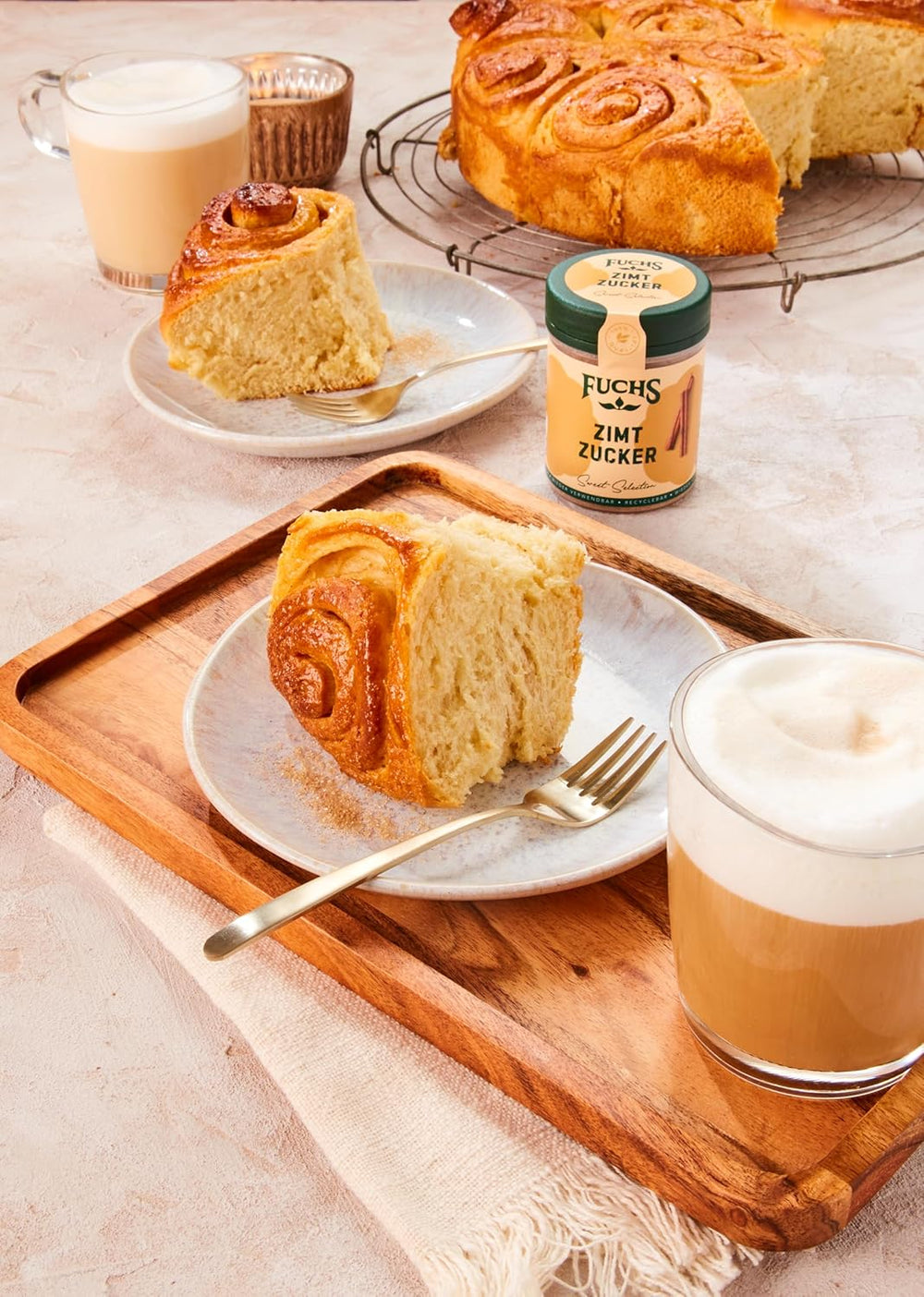 Fuchs Gewürze - Zimt Zucker - Klassisches Gewürz für Milchreis, Pfannkuchen oder Wafeln - aus natürliche Ingrediens - 100 g i wiederverwendbarer, genbrugsbarer Dosis