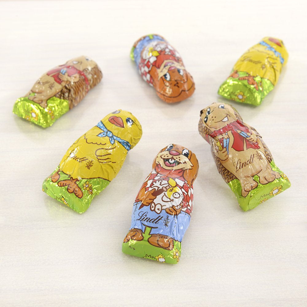 Små påskevenner med chokolade | 2 x 100 g og Chokolade Decoration Mini Æg med Alpine Milk | 2 x 180 g poser | Premium mælkechokoladeæg, muntert og farverigt pakket, i fire farver til påske