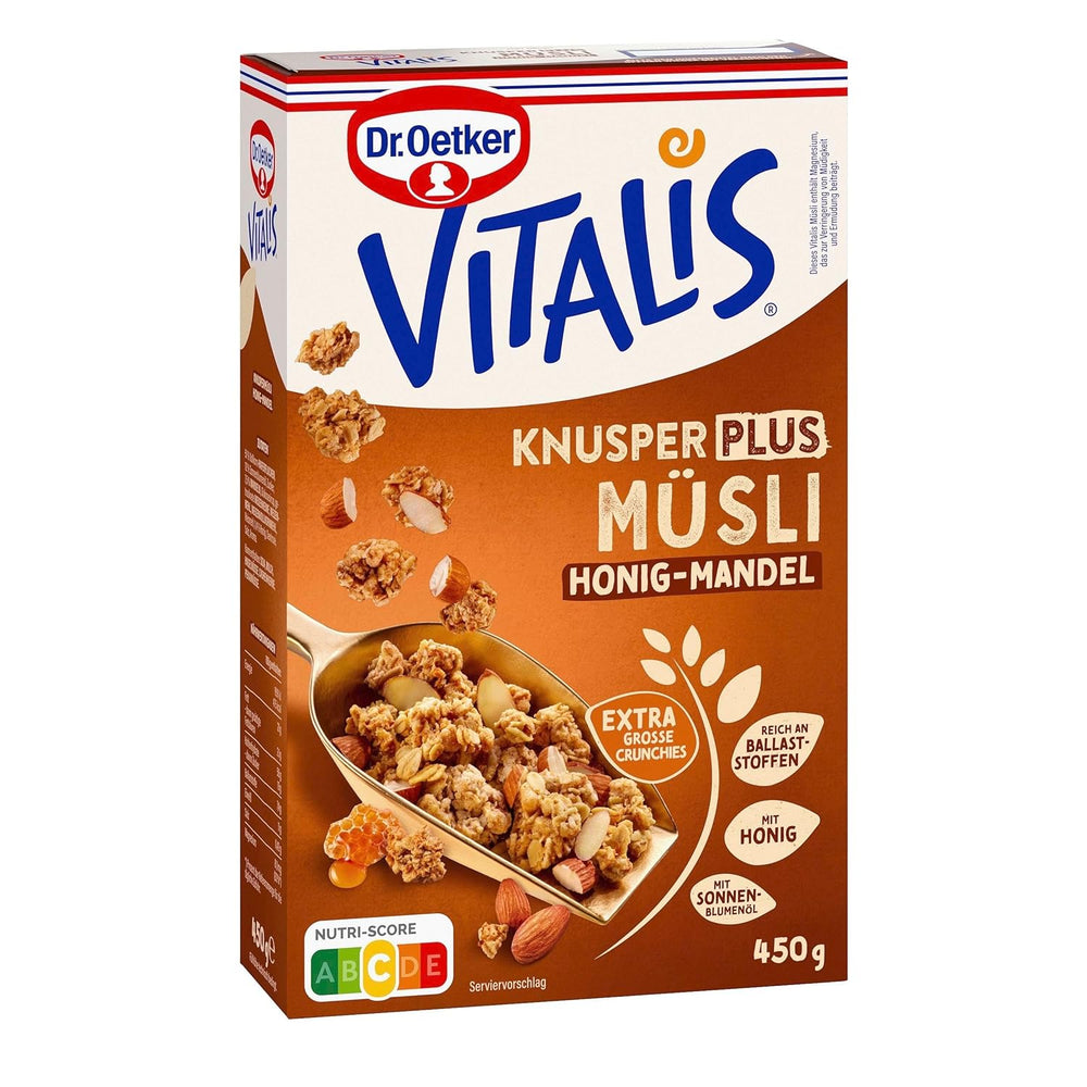 Dr. Oetker Vitalis KnusperPlus Dobbeltchokolade: Sprød müsli med mælk og mørk chokolade, pakke med 7 (7 x 450g)