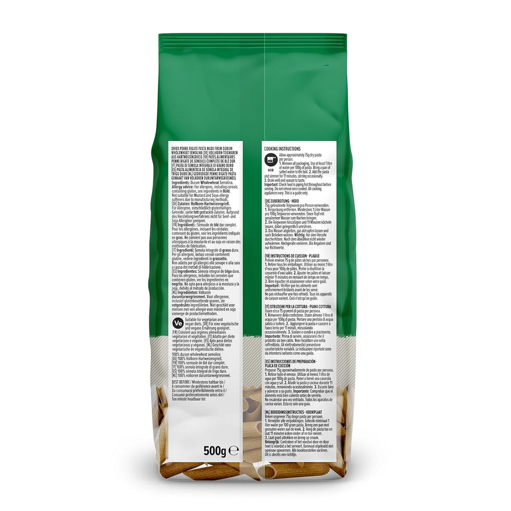 Fuld hvede Penne Rigate fra Amazon, 500g