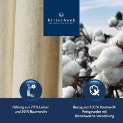 Billerbeck Lina Superlight quilt - Linneddyne - 155 X 220 Cm - Sommerdyne, kølende quilt, let sommerdyne - 70% hør, 30% bomuld, hvid Dyner og dyner Naty Shop