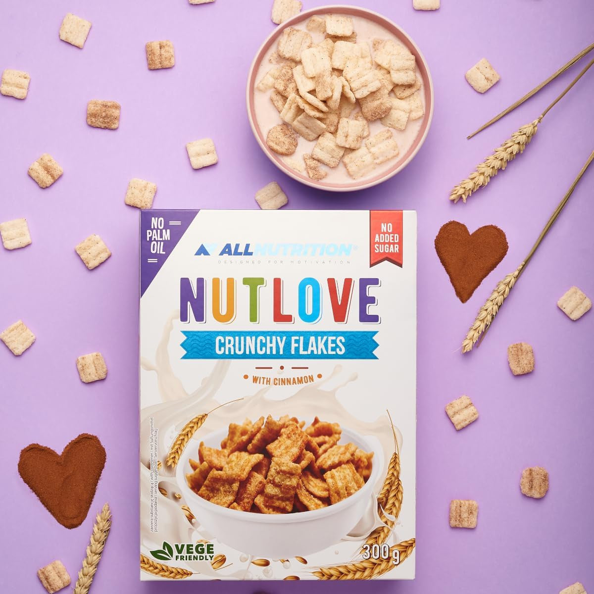 Allnutrition Nutlove Crunchy Flakes with Cinnamon 300G Cereale Naty Shop