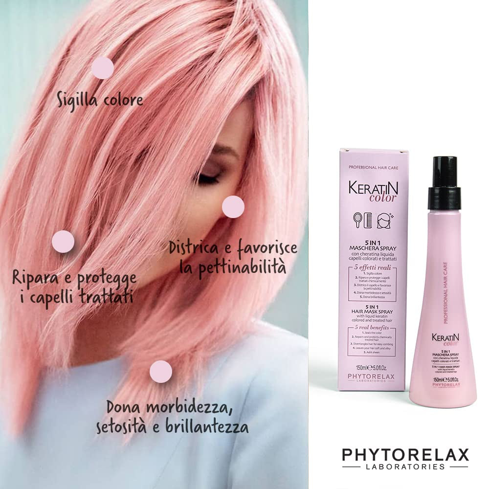 Spray mască de păr Phytorelax 5in1 - 1 ml - Fără silicon, fără parabeni - Hidratare - Păr uscat, păr creț Masca de par Naty Shop