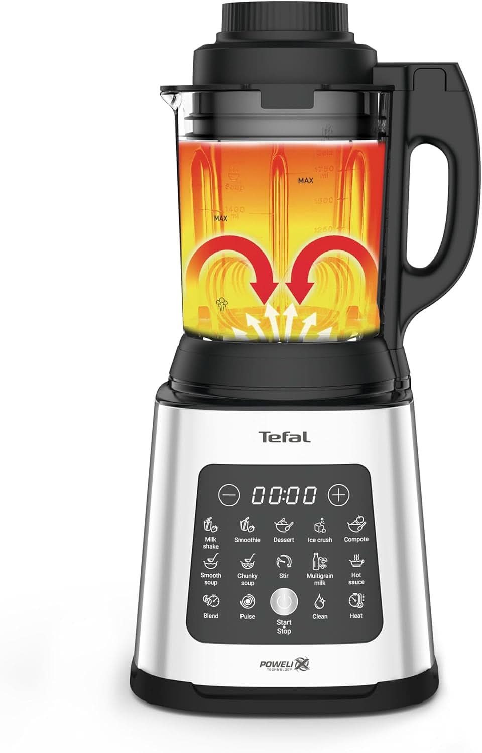 Tefal Perfectmix Cook Hochgeschwindigkeits-Standmixer, Mit Kochfunktion, 10 Auto-Programme, Heiße Und Kalte Rezepte, Abnehmbare Klingen, Inkl. Dampfkorb, Silber/Schwarz, BL83SD30 Kitchen Naty Shop