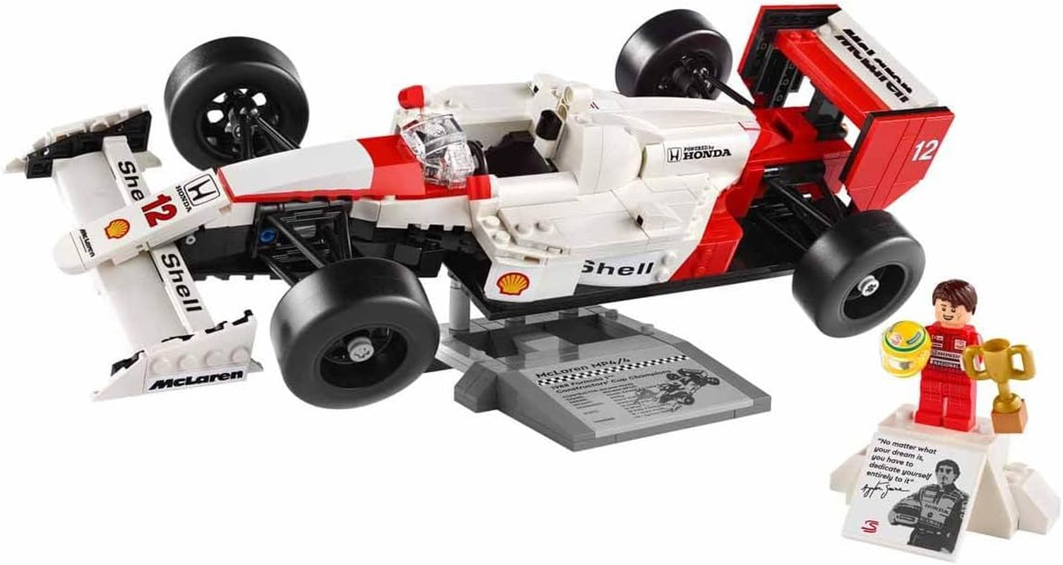 LEGO Icons Mclaren MP4/4 & Ayrton Senna modelbilsæt, F1 racerbilsæt til voksne med racerminifigur, samleobjekt, gaveidé til mænd, kvinder, ham og hende 10330 byggesæt Besuche den LEGO-Store