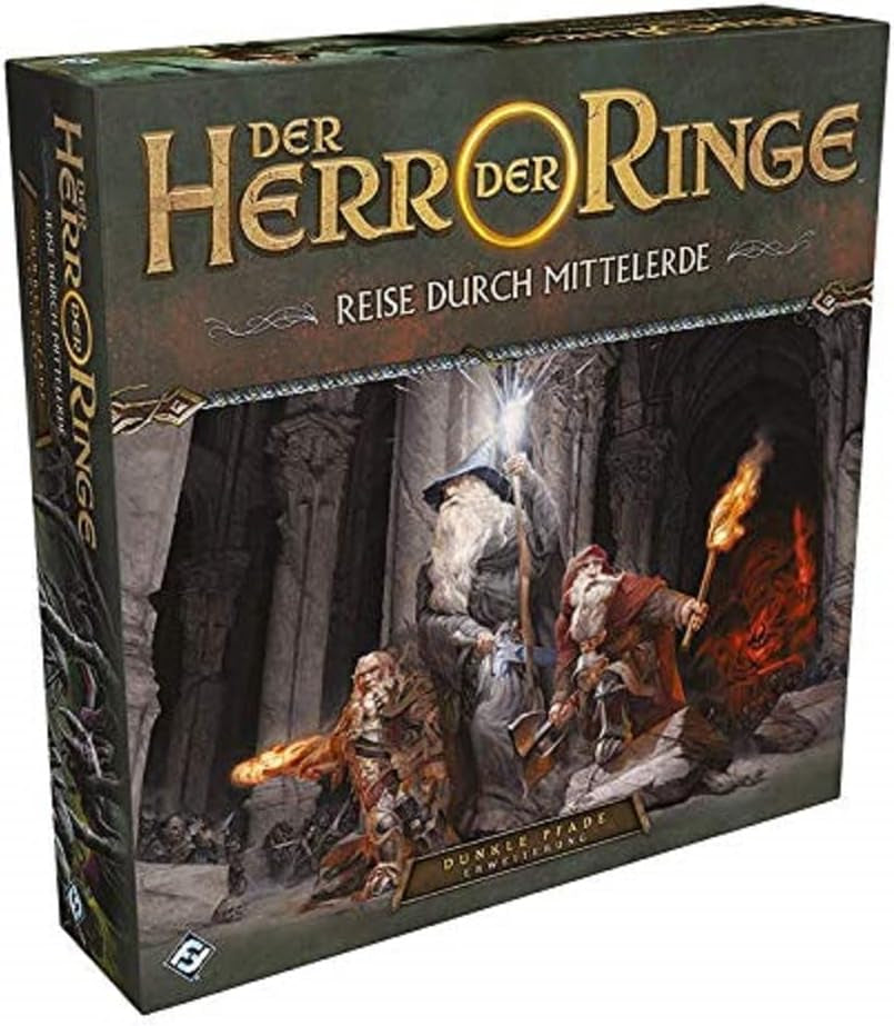 Fantasy Flight Games, The Lord of the Rings: Journeys to Middle Earth, Core Set, Expert Game, Dungeon Crawler, 1-5 spillere, alderen 14+, 60+ minutter, tysk, flerfarvet.